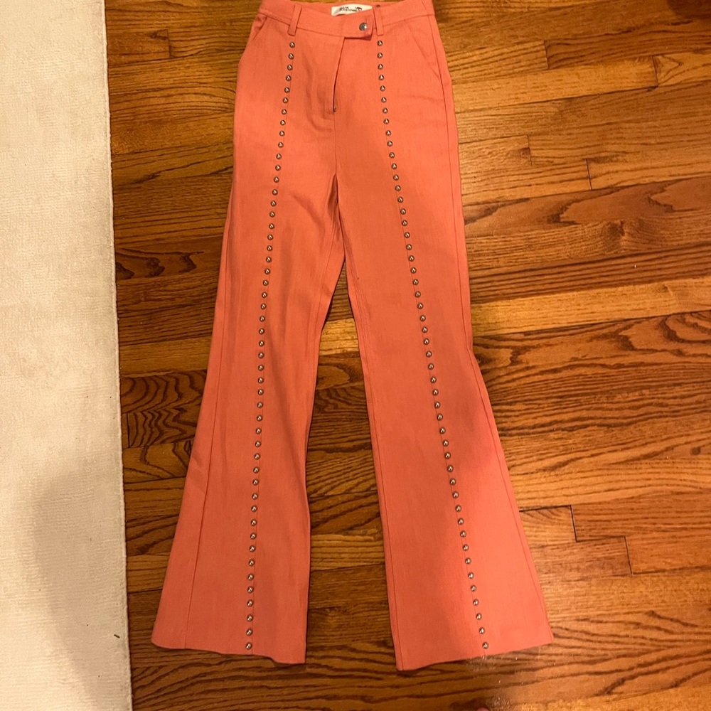 DVF TAFFY STUDDED HIGH WAISTED BELLS NWT SIZE 4